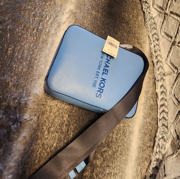 Michael Kors Men Cooper Crossbody Flight Bag Navy Multi Nwt - Picture 4 of 5